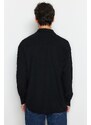 Trendyol Black Oversize Fit Apache Collar Shirt