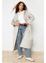 Trendyol Stone Oversize Wide Cut Belted Trench Coat