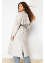 Trendyol Stone Oversize Wide Cut Belted Trench Coat