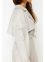 Trendyol Stone Oversize Wide Cut Belted Trench Coat