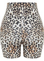 Trendyol Animal Patterned High Waist Shorts Bikini Bottom