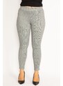 Şans Women's Plus Size Gray Checkered Leggings