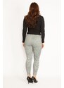 Şans Women's Plus Size Gray Checkered Leggings