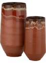 Hnědá keramická váza J-line Alone 50,5 cm