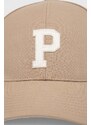 Bavlněná baseballová čepice Pepe Jeans béžová barva
