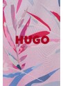 Košile HUGO pánská, růžová barva, relaxed, s klasickým límcem