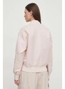 Bomber bunda Calvin Klein Jeans růžová barva, přechodná