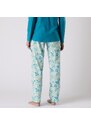 Blancheporte Pyžamové kalhoty s potiskem květin bledě modrá 42/44