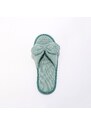 Blancheporte Ploché pantofle s jednobarevnou mašlí a otevřenou špičkou zelená 36