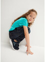 bonprix Dívčí strečové džíny Tapered, s organickou bavlnou Modrá