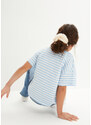 bonprix Dívčí tričko z organické bavlny Modrá