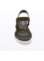 Blancheporte Sportovní sandály na suchý zip, kůže s certifikátem LWG khaki 41