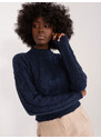 Fashionhunters Námořnicky modrý kabelový pletený svetr od MAYFLIES