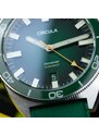Circula Watches Stříbrné pánské hodinky Circula s ocelovým páskem AquaSport II - Green 40MM Automatic