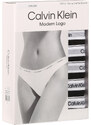 5PACK dámská tanga Calvin Klein černé (QD5221E-UB1)