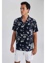 DEFACTO Relax Fit Cotton Printed Short Sleeve Shirt
