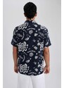 DEFACTO Relax Fit Cotton Printed Short Sleeve Shirt