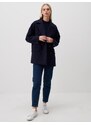 Jimmy Key Navy Blue Long Sleeve Buttoned Cashmere Coat