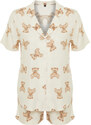 Trendyol Beige Teddy Bear Patterned Viscose Woven Pajamas Set