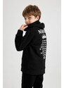 DEFACTO Boy Hooded Printed Thick Sweatshirt