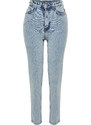 Trendyol Blue More Sustainable High Waist Slim Mom Jeans