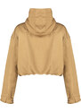 Trendyol Beige Oversize Crop Sleeve Curling Detailed Thin Raincoat Windbreaker Coat