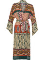 Trendyol Ethnic Patterned Midi Woven 100% Cotton Kimono & Kaftan