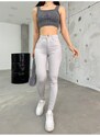 BİKELİFE Women's Stone Rise Waist Ankle Length Slim Leg Skinny Lycra Pants for Women.