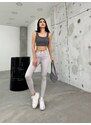 BİKELİFE Women's Stone Rise Waist Ankle Length Slim Leg Skinny Lycra Pants for Women.