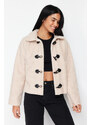 Trendyol Stone Oversize Plush Coat