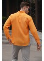 Madmext Orange Relaxed Fit Muslin Fabric Men's Shirt 5587