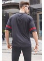 Madmext Men's Black Printed Oversize T-Shirt 6129