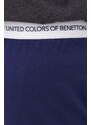 Bavlněné kalhoty United Colors of Benetton tmavomodrá barva