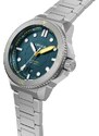 Circula Watches Stříbrné pánské hodinky Circula s ocelovým páskem DiveSport Titan - Petrol / Hardened Titanium 42MM Automatic