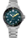 Circula Watches Stříbrné pánské hodinky Circula s ocelovým páskem DiveSport Titan - Petrol / Black DLC Titanium 42MM Automatic