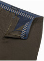 Ombre Clothing Klasické pánské chino kalhoty s jemnou texturou - khaki V2 OM-PACP-0188
