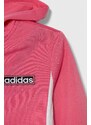 Dětská mikina adidas Originals růžová barva, s kapucí, vzorovaná