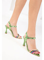 Soho Women's Pistachio Green Classic Heeled Shoes 18819