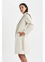 DEFACTO Regular Fit Hooded Belted Cashmere Coat