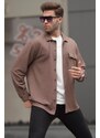 Madmext Men's Brown Plain Lumberjack Shirt 6721