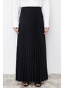 Trendyol Black Pleated Knitted Skirt