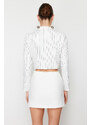 Trendyol White Slit Detailed Belt Mini Length Woven Shorts Skirt