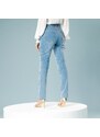 Blancheporte Rovné džíny s páskem, pro malou postavu sepraná modrá 38