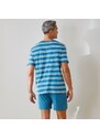 Blancheporte Pyžamo s pruhy, šortkami a krátkými rukávy modrá/bílá 77/86 (S)