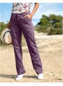 Blancheporte Rovné kalhoty s kapsami a nohavicemi na ohrnutí švestková 36