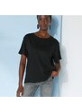 Blancheporte Rovné tričko s krátkými rukávy a kulatým výstřihem černá 34/36