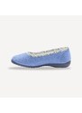 Blancheporte Domácí froté baleríny, jednobarevné modrá džínová 37