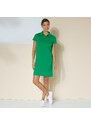 Blancheporte Rovné šaty s polo límečkem, strečový úplet zelená 34/36