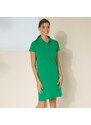 Blancheporte Rovné šaty s polo límečkem, strečový úplet zelená 34/36
