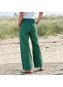 Blancheporte Široké kalhoty, bavlna-len tmavě zelená 40